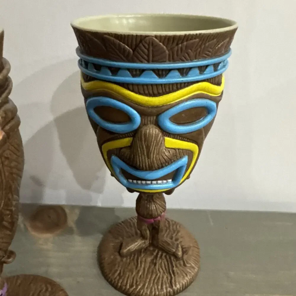 Tiki Plastic Party Cup Set Colorful 3 Tiki Dance Beautiful Fun Decor ALOHA🌺 7